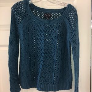 American Eagle teal blue sweater